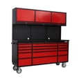 thumbnail image 2 of GABINETE DE ACERO INOXIDABLE COLOR ROJO 15 CAJONES Y 3 GABINETES SUPERIORES THOR KITCHEN HTC7218PCR, 2 of 9