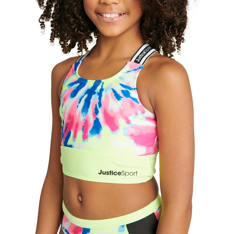 Justice Girls 2 Pc Sport Zip Bikini with Logo Accents Swimsuit, Sizes 5-18  