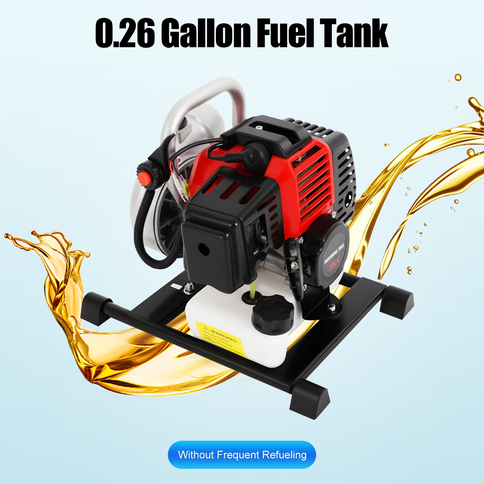ToppiJoy 52CC Water Transfer Pump Gas Powered, Gas Trash Pump with 2-stroke Gasoline Engine for Well Intake, Farmland Irrigation