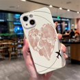 thumbnail image 3 of Funda de viaje con mapa del mundo de aviones para iPhone, 15 Pro Max, 14, 13, 12, 11, XS, XR, X, 7, 8 Plus, SE 2022, funda suave a prueba de golpes, 3 of 5
