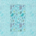 thumbnail image 1 of Ahgly Company Machine Washable Indoor Square Transitional Blue Diamond Blue Area Rugs, 4' Square, 1 of 7