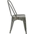 thumbnail image 3 of OSP Home Furnishings Bristow Armless Chair, Matte Galvanized Finish, 4 Pack, 3 of 6