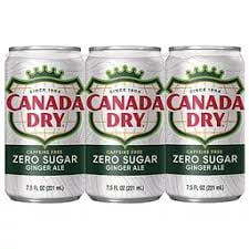 Canada dry zero sugar ginger ale 7.5 fl oz, Total 24 cans