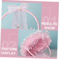thumbnail image 4 of 1 pink lace flower basket for weddings, parties, shower, 4 of 5