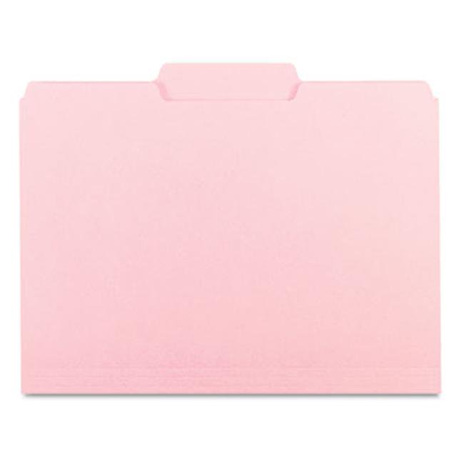 Interior File Folders 1/3 Cut Top Tab Letter Pink 100/Box