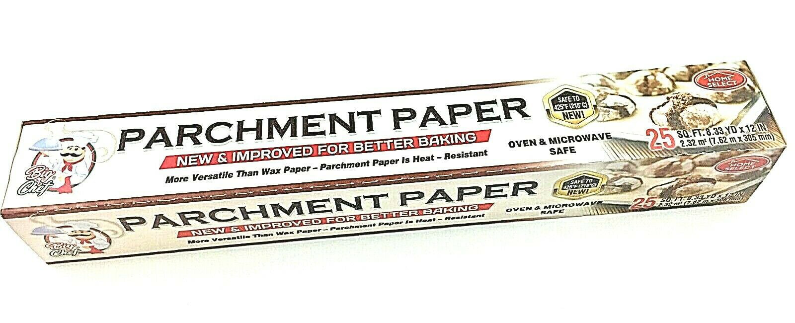 Parchment Paper Improve For Better Baking 25 SQ.FT Oven Microwave Safe 2Pack 