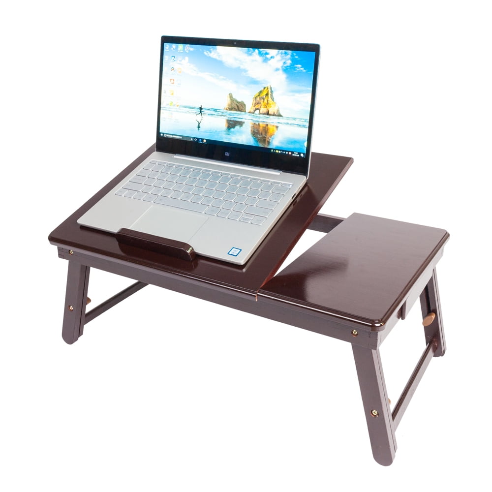 Portable Bed Tray Desk, Wooden Notebook Stand Reading Holder