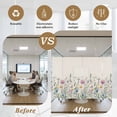 thumbnail image 5 of Color Floral Window Privacy Film Watercolor Wildflowers Leaf Herbs Linen Texture Decorative Glass Window Film UV Blocking Static Cling Non-Adhesive Sticker Covering for Home Door 17.7 x 78.7 inches, 5 of 8