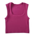 thumbnail image 2 of Snorda Pink Tank Tops for Women Wide Strap Crew Neck Basic Camisoles Lightweight Soft Stretch Fabric for Layering, Everyday Casual Wear and Outdoor Activities, 2 of 5