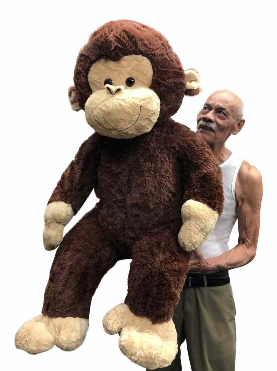 Brown Monkey Big Large Stuffed Animal Plush Animal Doll Kid Birthday gift
