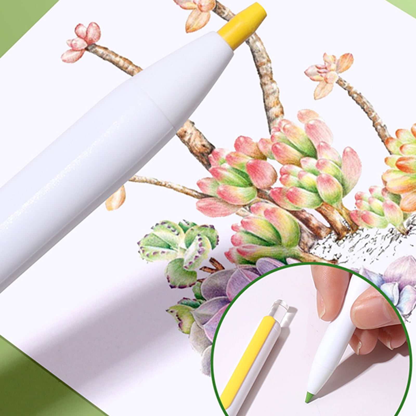 Erasable Retractable Colored Pencils Refillable Art Drawing Pencils 3.0MM Without Sharpening for Coloring Art Project