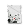 thumbnail image 2 of Vintage Soft Flannel Fleece Throw Blanket, Inspirational Happy Words with Grunge Background Laugh is Sunshine, Cozy Plush for Indoor and Outdoor Use, 50" x 60", Dark Coral White, by Ambesonne, 2 of 5