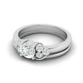 thumbnail image 2 of Prong & Bezel Seven Stone Diamond Ring 2.1 Ct Diamond 14K White Gold Over, 2 of 2