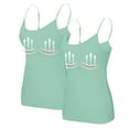 thumbnail image 2 of HOCIRET Tank Tops with Built in Bra for Women Adjustable Spaghetti Strap Cami Sleeveless Summer Tops Mint Green 2XL, 2 of 5