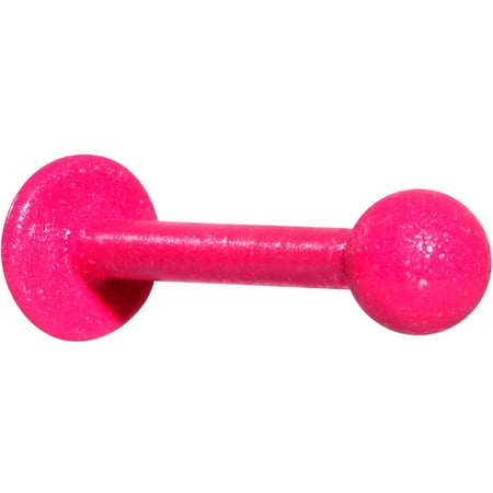 Steel Labret 16 Gauge - Body Candy Pink Plated Steel Glow In The Dark Labret Monroe 16 Gauge 3/8