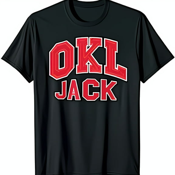 Stylish Black T-Shirt with Bold Red 'OKL ' Chest Graphic for Fans