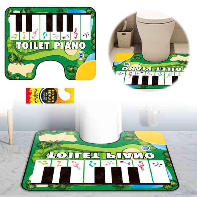 Potty Piano Matt Piano Musical Mat Non Mat With Sound For Bathroom Funny Toe Quilting Machine With Music Potty Piano Mat With Automatic Performance Bathroom Floor Rugs Large under Toilet Rug Toilet