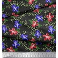 thumbnail image 2 of Soimoi Poly Georgette Fabric Leaves & Azalea Floral Print Fabric by Yard 52 Inch Wide, 2 of 3