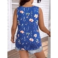 thumbnail image 2 of Cuteduck Women's Plus Size Boho Floral Tank Top - Casual Loose Fit Summer Cami 1X-5X, 2 of 9