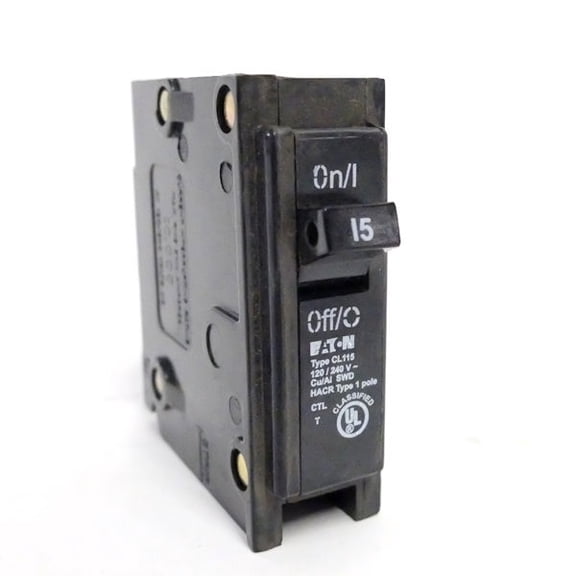 Eaton CL115 Single Pole Circuit Breaker, 1", 15 Amp