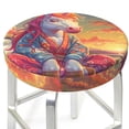 thumbnail image 3 of Balery Meditating Cute Horse Fundas de asiento para taburete de bar redondo de tela de terciopelo ajustables que protegen de arañazos y manchas para sillas de 14 a 17 pulgadas.-14 inch, 3 of 7