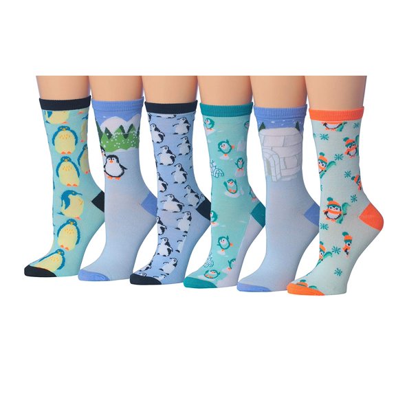 Colorfut Women's 6 Pairs Colorful Patterned Crew Socks