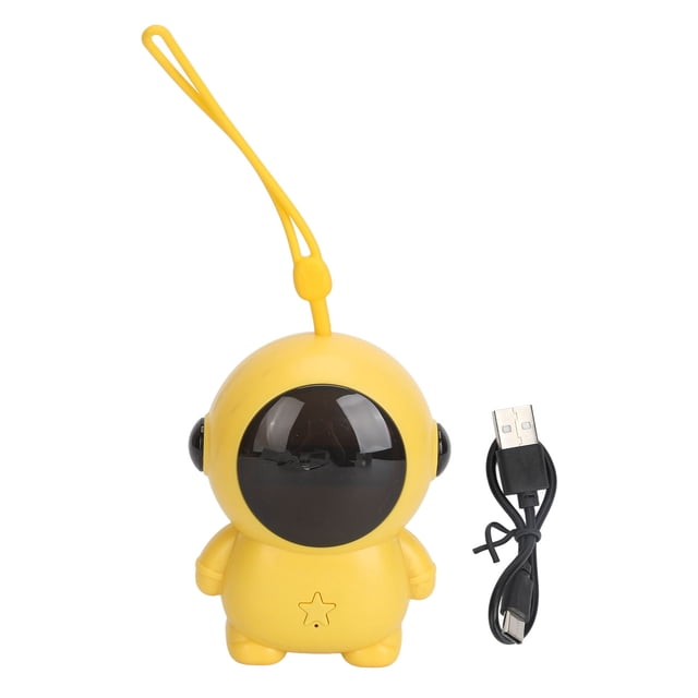 Calentador de manos portátil con pantalla digital, recargable por USB, eléctrico, con forma de astronauta, batería integrada, color amarillo