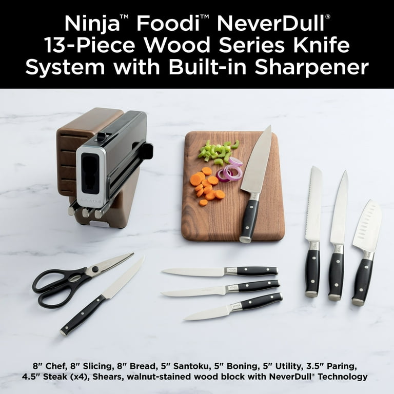 Ninja Foodi NeverDull Premium 13pc Wood Series Knife System with