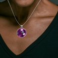 thumbnail image 6 of Glass Circular Pendant Necklace - Elegant Round Charm Jewelry for Women, 6 of 6