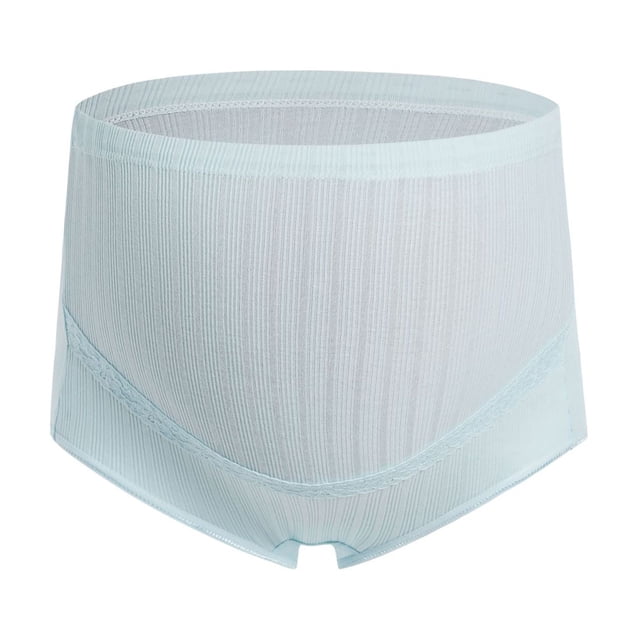 Ropa interior para embarazadas, talla grande, transpirable, cintura alta, abdomen ajustable, bragas de encaje elástico acanalado