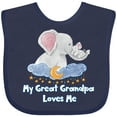thumbnail image 3 of Inktastic My Great Grandpa Loves Me Cute Elephants Clouds Moon Stars Boys or Girls Baby Bib, 3 of 4