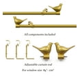 thumbnail image 3 of MERIVILLE 3/4" Diameter Farmhouse Single Window Treatment Curtain Rod, Bird Finials 84"-120", Gold, 3 of 5