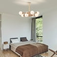 thumbnail image 5 of Matya 31 in. 8-Light Indoor Brown Faux Wood Grain Finish Chandelier with Light Kit, 5 of 5