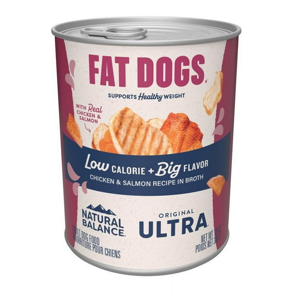 Natural Balance Pet Foods Targeted Nutrition Fat Dogs Wet Dog Food Chicken  Salmon, 12ea/13 oz