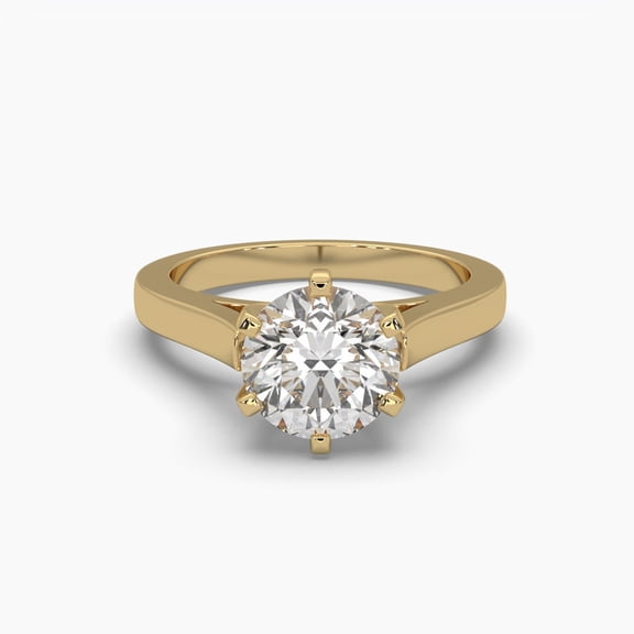 Solitaire Moissanite Cathedral Prong-Set 18k Ring