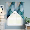 thumbnail image 6 of Teal Blue Marble Kitchen Window Curtains, Swag Curtains Valance for Bedroom Living Room Bathroom, Abstract Artwork Aesthetic Rod Pocket Window Treatment Curtain Block Drapes 2 Panels 36"x63", 6 of 9