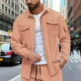 thumbnail image 2 of Xzbqbs Mens Casual Jacket Waffle Button Down Jacket Classic Lapel Jackets Collared Quilted Shacket Lightweight Jacket with Pockets, 2 of 5