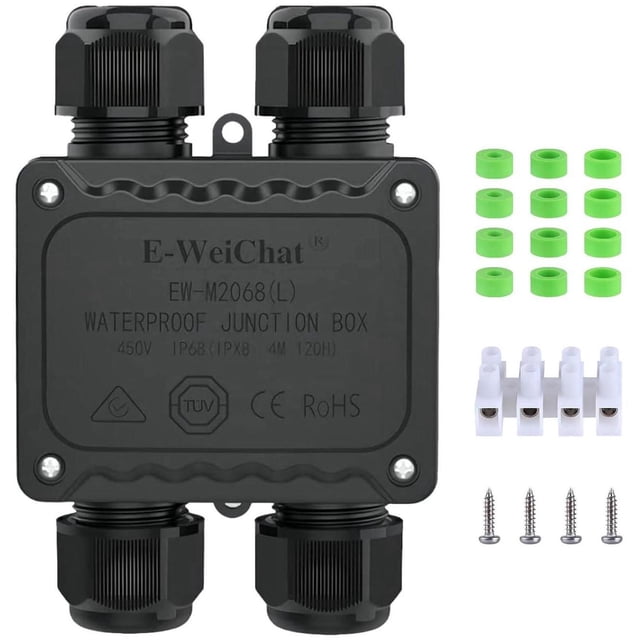 Outdoor Junction Box,ip68 Waterproof Junction Box,4-Way H Outdoor Junction Box Waterproof,Underground Electrical Junction Box,Waterproof Junction Box Outdoor 5-12mm Electrical Junction Box