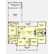 The House Designers: THD-6733 Builder-Ready Blueprints to Build a Symmetrical Southern Country House Plan with Crawlspace Foundation (5 Printed Sets)