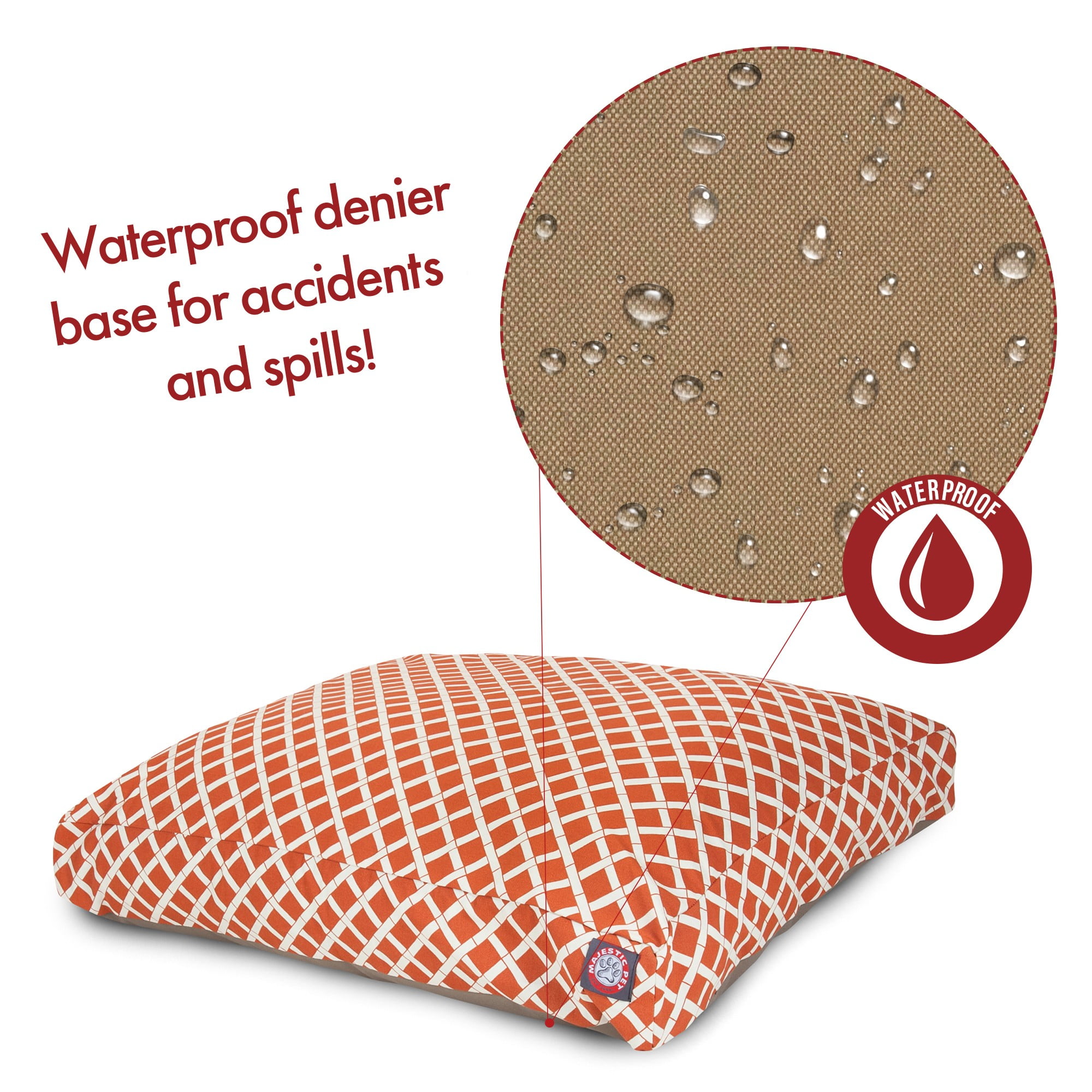 Majestic Pet | Bamboo Shredded Memory Foam Rectangle Pet Bed For Dogs, Removable Cover, Burnt Orange, Medium