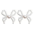 thumbnail image 2 of Ziurtnc 1 Pair Retro Women Stud Earrings Elegant Bowknot Shape Faux Pearl Ear Studs Jewelry Gift Accessories, 2 of 8
