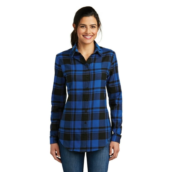 Port Authority LW668 Ladies Plaid Flannel Shirt, Womens Button Down Shirts