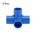 thumbnail image 3 of Unique Bargains Raccord de Coude en PVC 4 Voies, Qualité Mobilier, Raccords d'Angle en T 1/2 Pouce Bleu 2 Pcs, 3 of 3