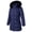 Navy, variant on Women's Long Winter Coats Thicken Fleece Lined Parka Down Puffer Jacket With Faux Fur Detachable Hood, Black L