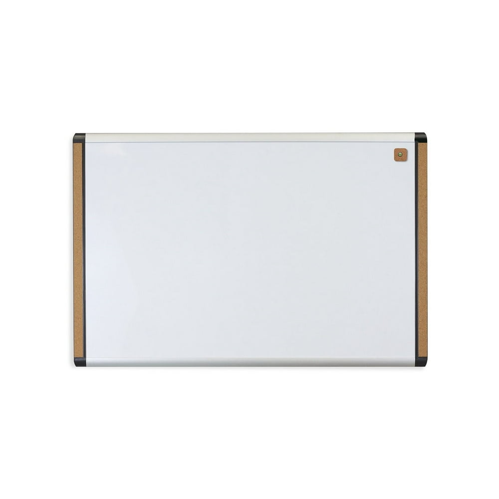 U Brands PinIt Dry Erase Board, 35 x 23", Black and Grey