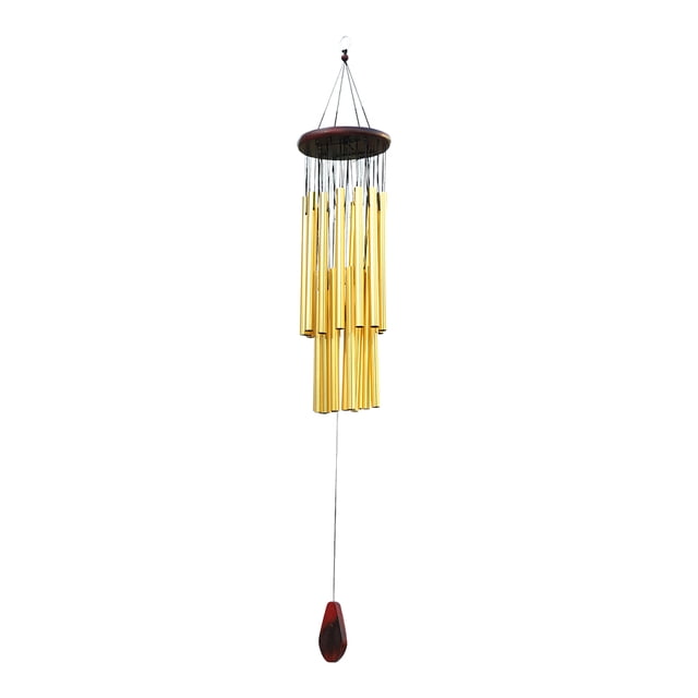 FLhrweasw 27 Tubos Viento Jardín Capilla Decoraciones Colgantes Campanas (doradas)