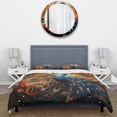 thumbnail image 3 of Designart "Peacock Abstract composition II" Animals Bedding Covert Set - Peacock Blue Children's Art Bed Set With 2 Shams, 3 of 6