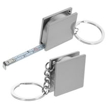 TOYMYTOY 2Pcs Portable Silver Tape Measure Keychain with Retractable Lock for Measuring Length