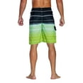thumbnail image 3 of Nonwe Men's Beachwear Quick Dry Holiday Drawstring Striped Board Shorts Sharp Green 34, 3 of 6