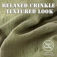 thumbnail image 2 of MorroMorn Muslin Duvet Cover Twin Size, 100% Breathable Cotton 2-Layer Gauze Comforter Cover Set 3 Pieces with 2 Pillowcases Zipper Closure & Corner Ties, Ultra Soft Linen Like, 68"x90", Olive Green, 2 of 8